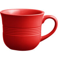 Acopa Capri 8 oz. Passion Fruit Red Stoneware Cup - 12/Pack