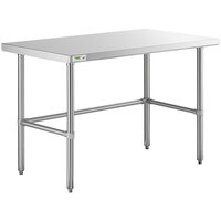 Regency 30 inch x 48 inch 14-Gauge 304 Stainless Steel Commercial Open Base Work Table