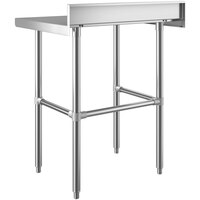 Regency 24 inch x 30 inch 14-Gauge 304 Stainless Steel Commercial Open Base Work Table with 4 inch Backsplash