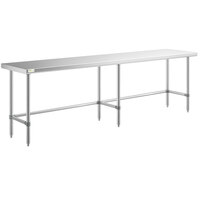 Regency 24 inch x 108 inch 14-Gauge 304 Stainless Steel Commercial Open Base Work Table
