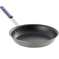 Vollrath 693212 Tribute 12 inch Non-Stick Tri-Ply Stainless Steel Fry Pan with CeramiGuard II and Purple Allergen-Free Sleeve Handle