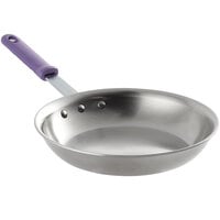 Vollrath 693310 Tribute 10 inch Natural Finish Tri-Ply Stainless Steel Fry Pan with Purple Allergen-Free Sleeve Handle