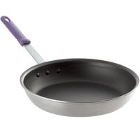 Vollrath T401280 Wear-Ever 12" Non-Stick Aluminum Fry Pan with SteelCoat x3 Interior and Purple Allergen-Free Sleeve Handle