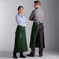 Choice Hunter Green Standard Bistro Apron with 1 Pocket - 33 inch x 30 inch