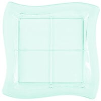 Fineline Tiny Temptations 6206-GRN 7 1/4 inch x 7 1/4 inch Tiny Tangents Disposable Green Plastic Tray - 120/Case