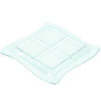 Fineline Tiny Temptations 6206-GRN 7 1/4 inch x 7 1/4 inch Tiny Tangents Disposable Green Plastic Tray - 120/Case
