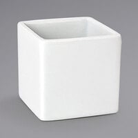 Front of the House ASC015WHP23 Canvas 3 oz. White Square Porcelain Ramekin   - 12/Case