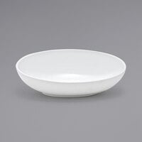 Front of the House DBO128WHP23 Ellipse 9 oz. White Oval Slanted Porcelain Bowl - 12/Case