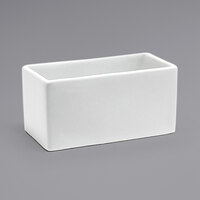 Front of the House DSD065WHP23 Canvas 5 oz. White Rectangular Porcelain Ramekin - 12/Case