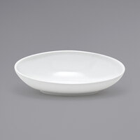 Front of the House DBO111WHP21 Ellipse 18 oz. White Oval Slanted Porcelain Bowl - 4/Case