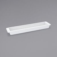 Front of the House SPT011WHP23 Canvas 9 1/2" x 2 1/4" White Rectangular Porcelain Server - 12/Case