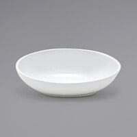 Front of the House DBO131WHP23 Ellipse 4 oz. White Oval Slanted Porcelain Ramekin - 12/Case