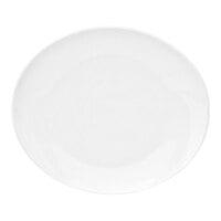 Front of the House Ellipse 6 1/2" x 5 1/2" White Oval Porcelain Coupe Plate - 12/Case