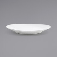 Front of the House DSP015WHP13 Ellipse 9 inch x 7 1/2 inch White Oval Porcelain Coupe Plate - 12/Case