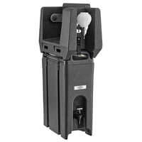 Cambro 4.75 Gallon Black Portable Handwash Station with Soap and Roll Paper Towel Dispenser