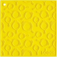 Lodge AS7SKT21 7 inch x 7 inch Yellow Skillet Pattern Silicone Trivet / Pot Holder