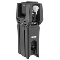 Cambro 4.75 Gallon Black Portable Handwash Station with Soap and Multi Fold Paper Towel Dispenser