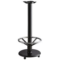 Lancaster Table & Seating Cast Iron 17" Bar Height Table Base with 17 1/4" Foot Rest and Table Equalizers