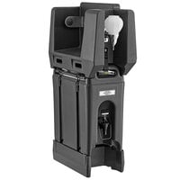 Cambro 2.5 Gallon Black Portable Handwash Station with Soap and Roll Paper Towel Dispenser and Riser