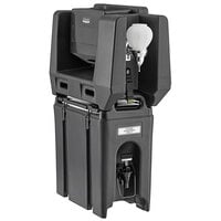 Cambro 2.5 Gallon Black Portable Handwash Station with Soap and Multi Fold Paper Towel Dispenser