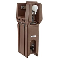 Cambro 4.75 Gallon Dark Brown Portable Handwash Station with Soap and Roll Paper Towel Dispenser