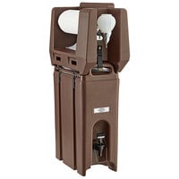 Cambro 4.75 Gallon Dark Brown Portable Handwash Station with Soap and Roll Paper Towel Dispenser