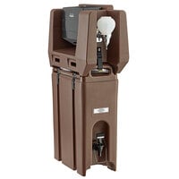 Cambro 4.75 Gallon Dark Brown Portable Handwash Station with Soap and Multi Fold Paper Towel Dispenser