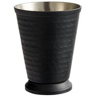 Acopa Alchemy 16 oz. Hammered Matte Black Mint Julep Cup with Beaded Detailing - 12/Pack