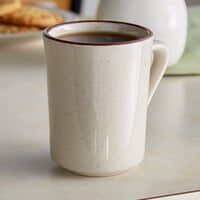 Acopa 8.5 oz. Brown Speckle Narrow Rim Stoneware Coffee Cup / Mug - 36/Case