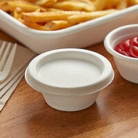 Eco Products EP-SPCLID2 2 oz. White Compostable Sugarcane Portion Cup Lid - 2500/Case