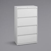 Hirsh Industries 23698 HL8000 Series White Four-Drawer Lateral File Cabinet - 30 inch x 18 5/8 inch x 52 1/2 inch