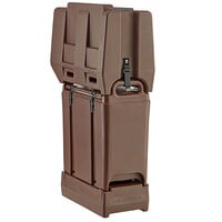 Cambro 2.5 Gallon Dark Brown Portable Handwash Station with Soap and Multi Fold Paper Towel Dispenser and Riser