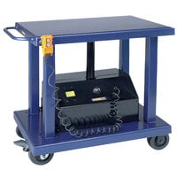 Wesco Industrial Products 261106 24 inch x 36 inch Battery-Powered Lift Table with 59 inch Lift Height and Swivel Casters - 6000 lb. Capacity