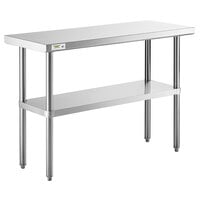 Regency 18 inch x 48 inch 16-Gauge 304 Stainless Steel Commercial Work Table with Undershelf