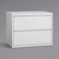 Hirsh Industries 23700 HL8000 Series White Two-Drawer Lateral File Cabinet - 36 inch x 18 5/8 inch x 27 3/4 inch