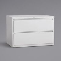 Hirsh Industries 23704 HL8000 Series White Two-Drawer Lateral File Cabinet - 42 inch x 18 5/8 inch x 27 3/4 inch