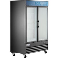 Avantco GD-ICE-49F 53 inch Black Indoor Glass Door Ice Merchandiser