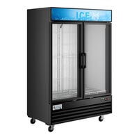 Avantco GD-ICE-49F 53" Black Customizable Indoor Glass Door Ice Merchandiser
