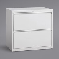 Hirsh Industries 23696 HL8000 Series White Two-Drawer Lateral File Cabinet - 30 inch x 18 5/8 inch x 27 3/4 inch