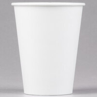 Solo 412WN-2050 12 oz. White Poly Paper Hot Cup - 1000/Case