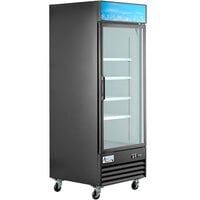 Avantco GDC-24F-HC 31 inch Black Swing Glass Door Merchandiser Freezer with LED Lighting