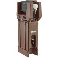 Cambro 4.75 Gallon Dark Brown Portable Handwash Station with Soap and Multi Fold Paper Towel Dispenser and Riser