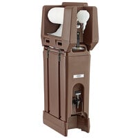 Cambro 4.75 Gallon Dark Brown Portable Handwash Station with Soap and Roll Paper Towel Dispenser and Riser