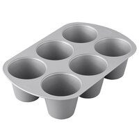 Wilton 2105-9921 Non-Stick Steel 6 Cup King Sized Muffin / Cupcake Pan - 8 3/4 inch x 13 1/2 inch