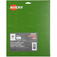 Avery® 60535 PermaTrack 1/2 inch x 1 inch Destructible Asset Labels - 672/Pack