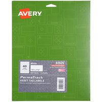 Avery® 61525 PermaTrack 3/4 inch x 1 1/2 inch White Asset Labels - 320/Pack
