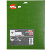 Avery® 60528 PermaTrack 3/4 inch x 1 1/2 inch Tamper-Evident Asset Labels - 320/Pack