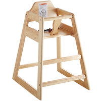 Lancaster Table & Seating Ready-to-Assemble Restaurant Wood High Chair with Natural Finish