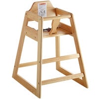 Lancaster Table & Seating Unassembled Standard Height Wooden High Chair with Natural Finish