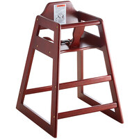 Lancaster Table & Seating Ready-to-Assemble Restaurant Wood High Chair with Mahogany Finish